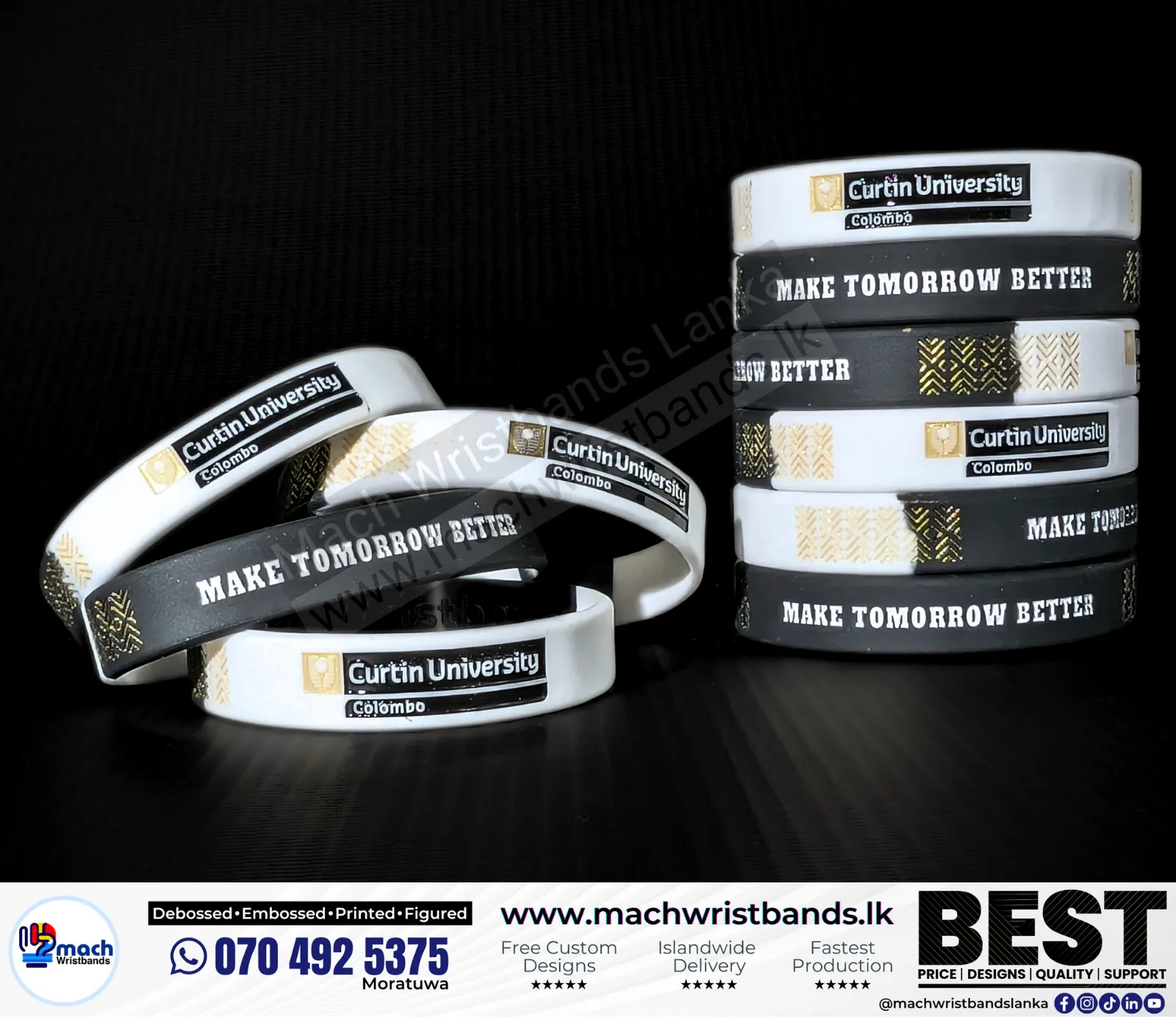 Segmented embossed hand bands